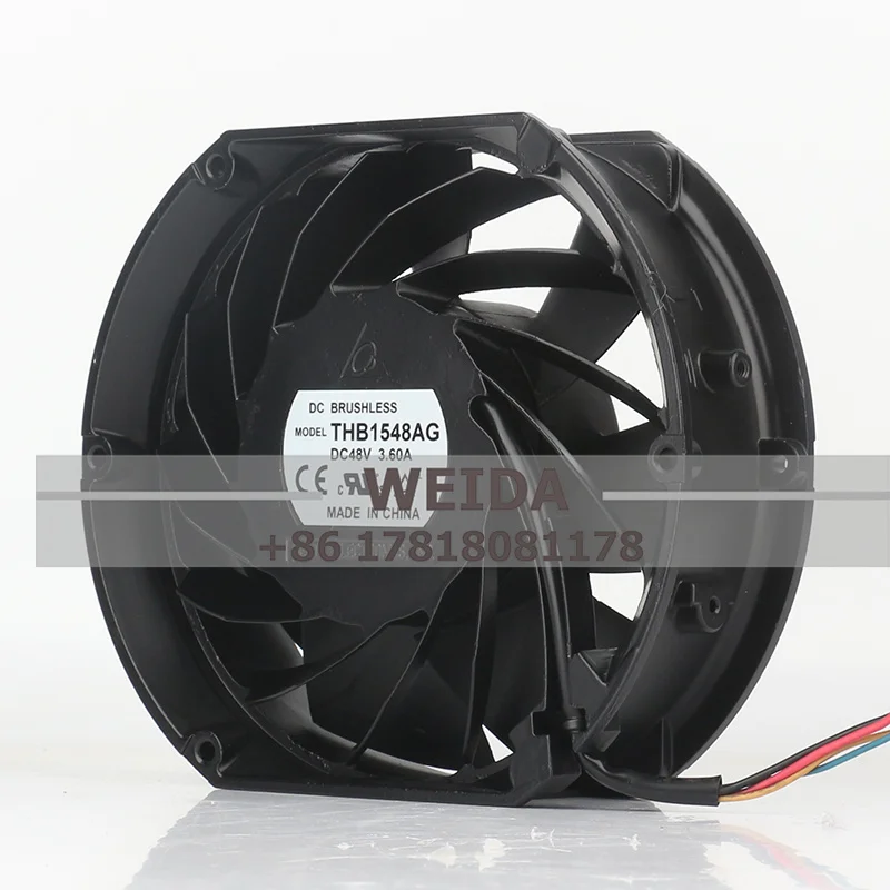 Delta Metal Axial Ventilador De Refrigeração, Impulsionador Do Carro, Inversor Industrial, 17cm, 48V, DC, 3.60A, 527.5CFM, 172x150x51mm, THB1548AG