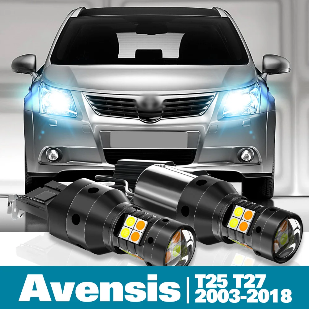 

2x LED Dual Mode Turn Signal+Daytime Running Light DRL For Toyota Avensis T25 T27 Accessories 2003-2018 2007 2008 2009 2010 2011