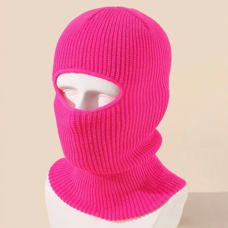 15 Colors Single Hole Keep Warm Halloween Knitting Balaclava Autumn Winter Solid Color Unisex Hip Hop Party Ski Cap Face Mask