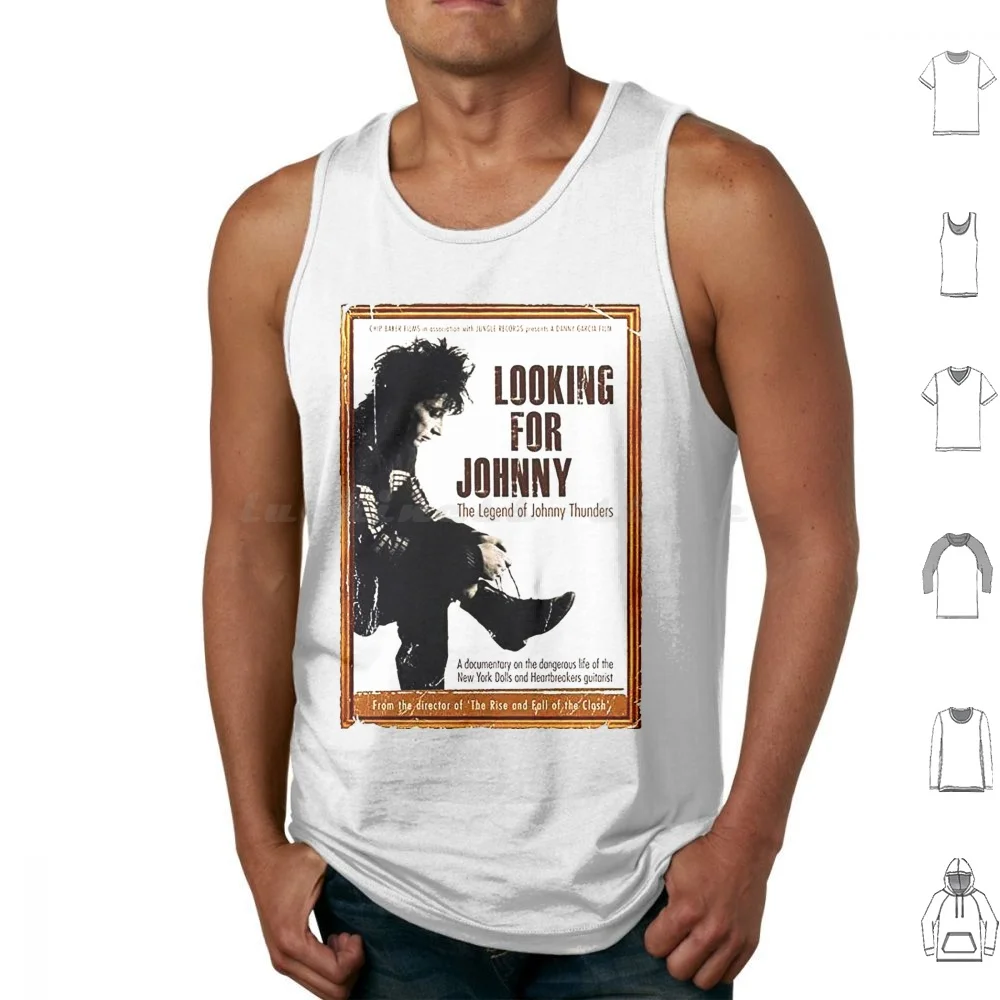 Looking For Johnny Tank Tops Vest Sleeveless Johnny Thunders New York Dools Lamf The Band Musician Guitarist Guitar