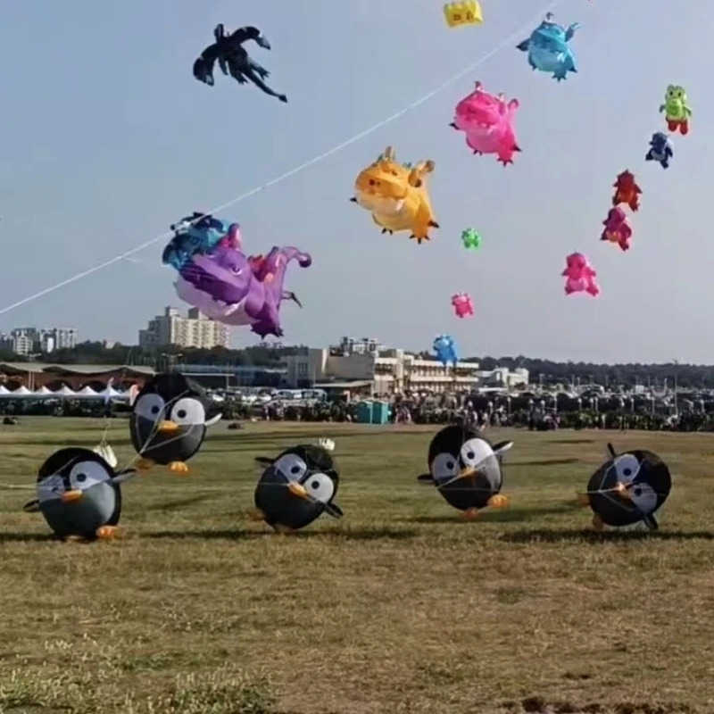 펭귄 연 펜던트 걷기 가능 비행 불가능 립스탑 나일론 원단 야외 게임 장난감 스포츠 댄싱 오징어 장난감 에어 바운스 연 잉어