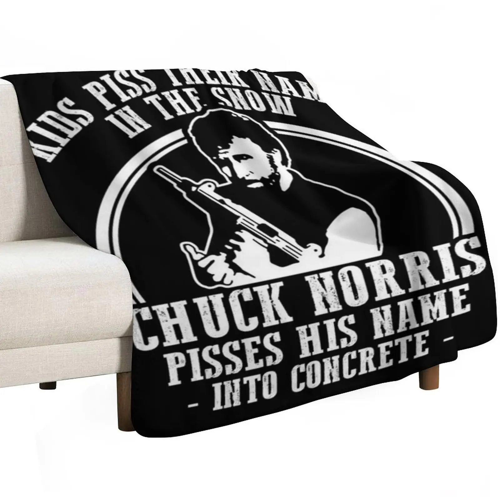 Chuck Norris Pisses His Name Throw Blanket Warm Napping Blanket for Office Couch Bed