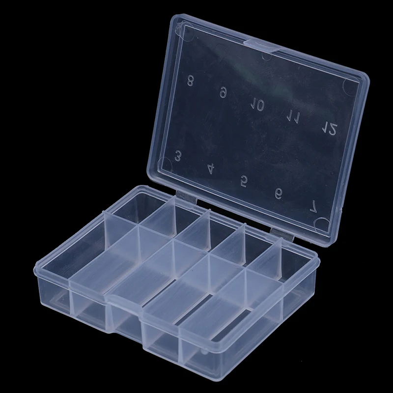 

10 Grid transparent fishhook box fish lure hooks fishing accessories tool case