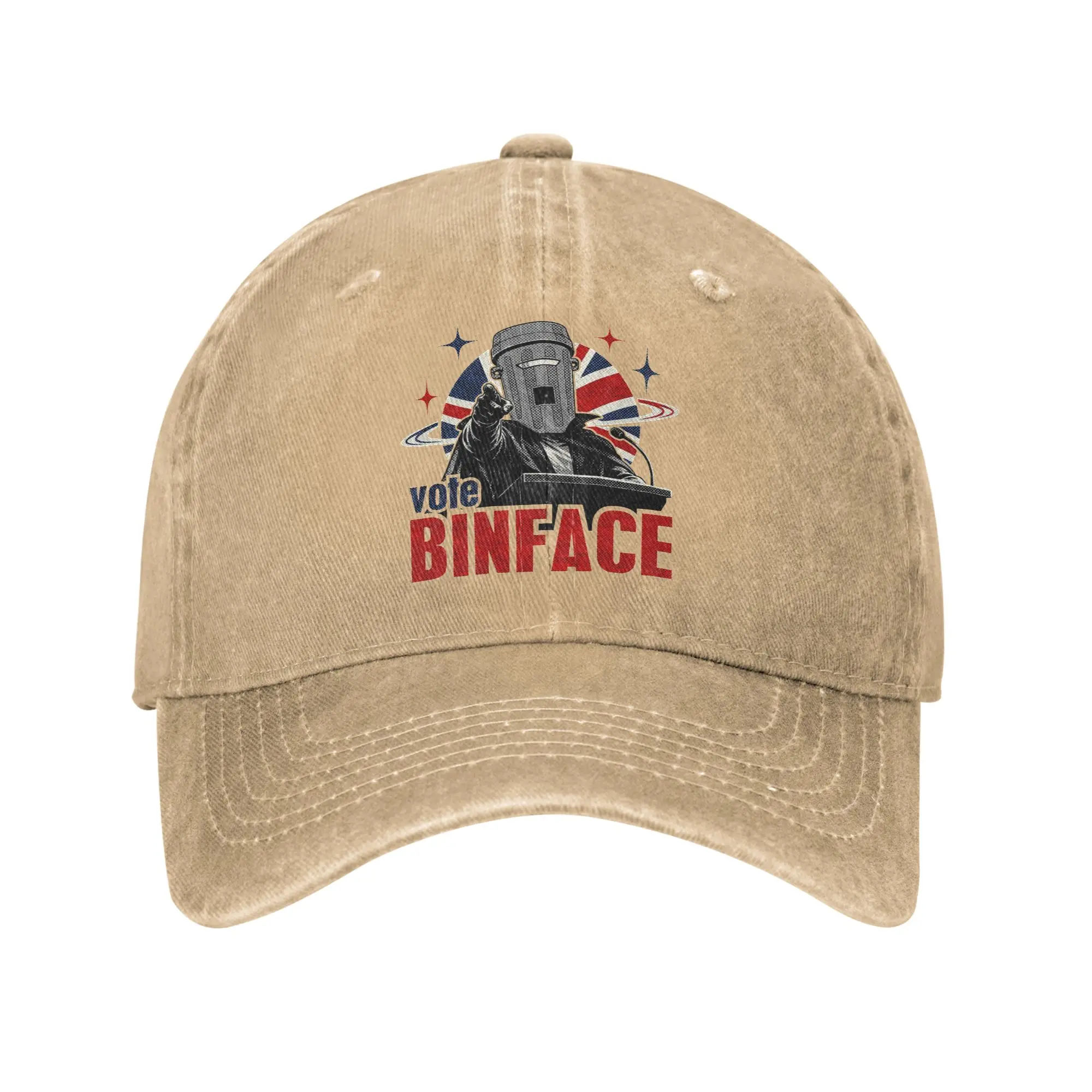 Men Women Vote Count Binface For Prime Minister  Print Hats Casual Distressed Denim  Baseball Cap Adjustable
