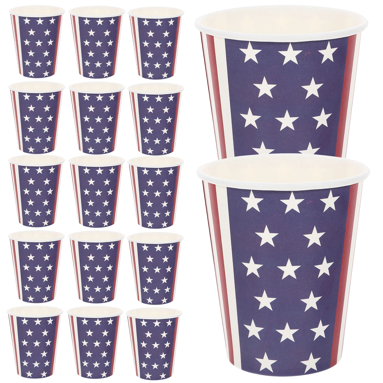 

24pcs Paper Cups for Party American Flag Paper Water Cups Independence Day Supplies Home Use Celebrations Event