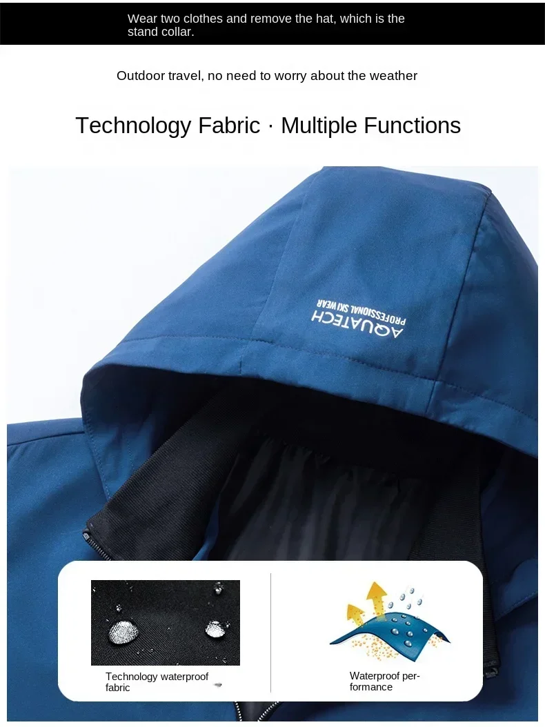 Veste de camping imprimée de haute qualité pour hommes, manteau d'extérieur coupe-vent et imperméable, veste de loisirs à capuche pour vélo, automne 2024