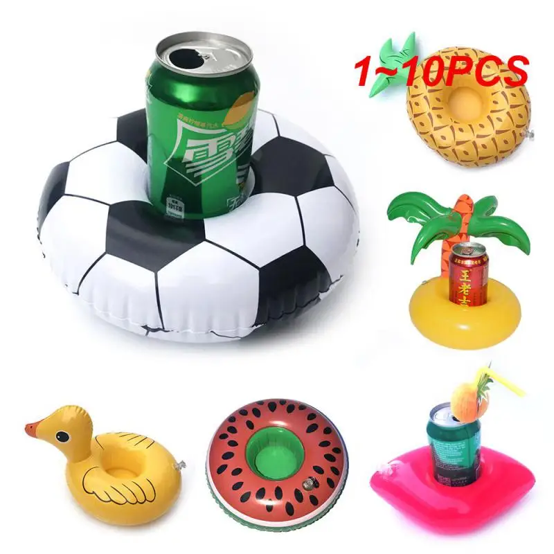 1~10PCS Inflatable Cup Holder Floating Drink Can Holder Hot Tub Swimming Pool Bathing Beach Party Decoration Coasters Float