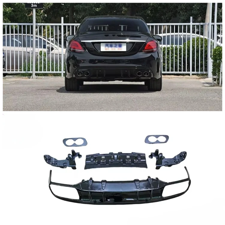

C43 Style Car Bumper Rear Diffuser Body Accessories for W205 Sedan 2015-2021