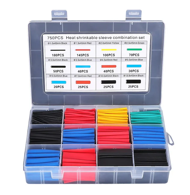 127-750 Stuks Krimpkous Thermoresistente Buis Krimpkous Kit Elektrische Aansluitdraad Kabel Isolatie Hoes