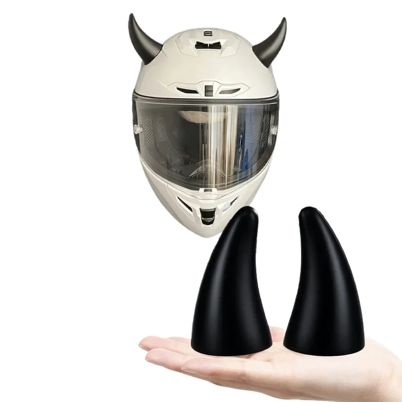 Motorcycle Helmet Rubber Large Devil Horns Decoration Motocross Full Face Off Road Helmet Decoration Moto Car Accessories