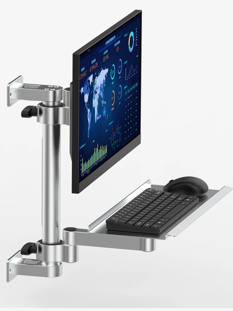 Wall mounted computer monitor arm with keyboard holder integrated industrial robotic arm cantilever display screen stand