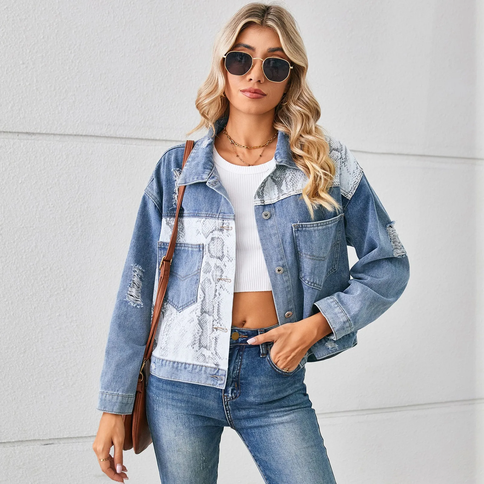 Snake Print Denim Jacket AliExpress 2026