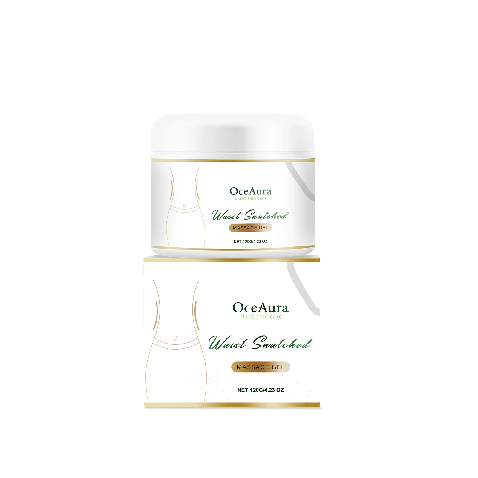 

OceAura Waist Massage Cream Gentle Ingredients Nourish Skin With Plant Extract Daily Treatment Spread Cream 2pcs