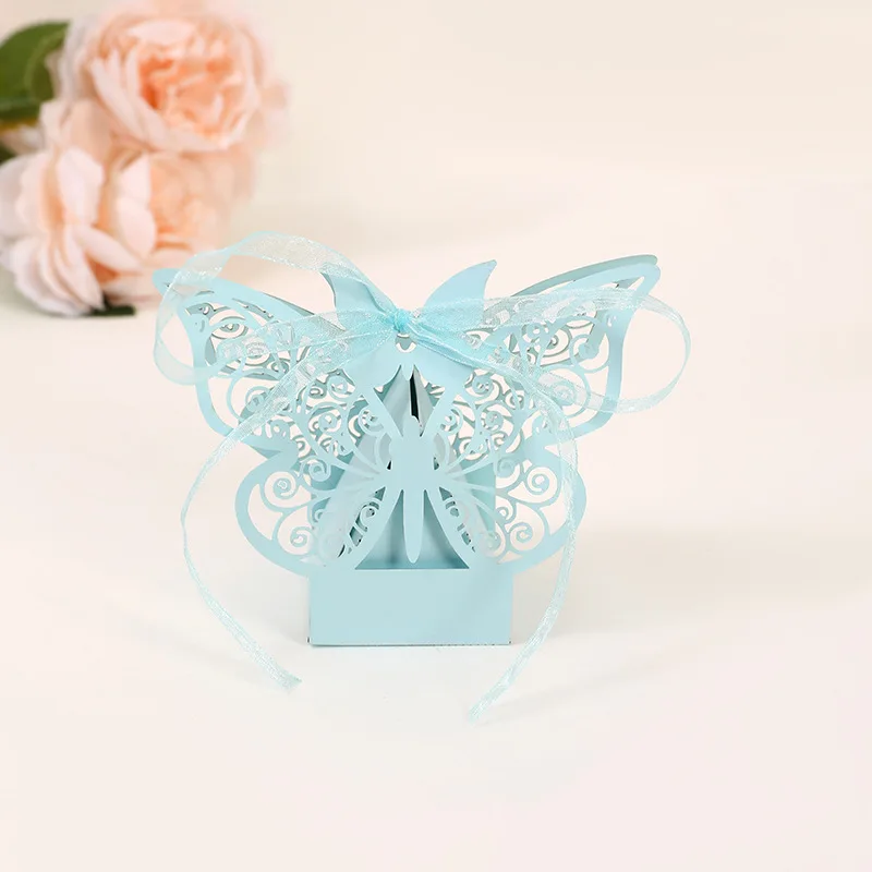 20/50 Stück Laser-Hohlschmetterling Geschenkboxen Hochzeit Süßigkeiten-Schokoladenbox Party-Gastgeschenke Geburtstag Hochzeitsdekorationen Box – Detail 9