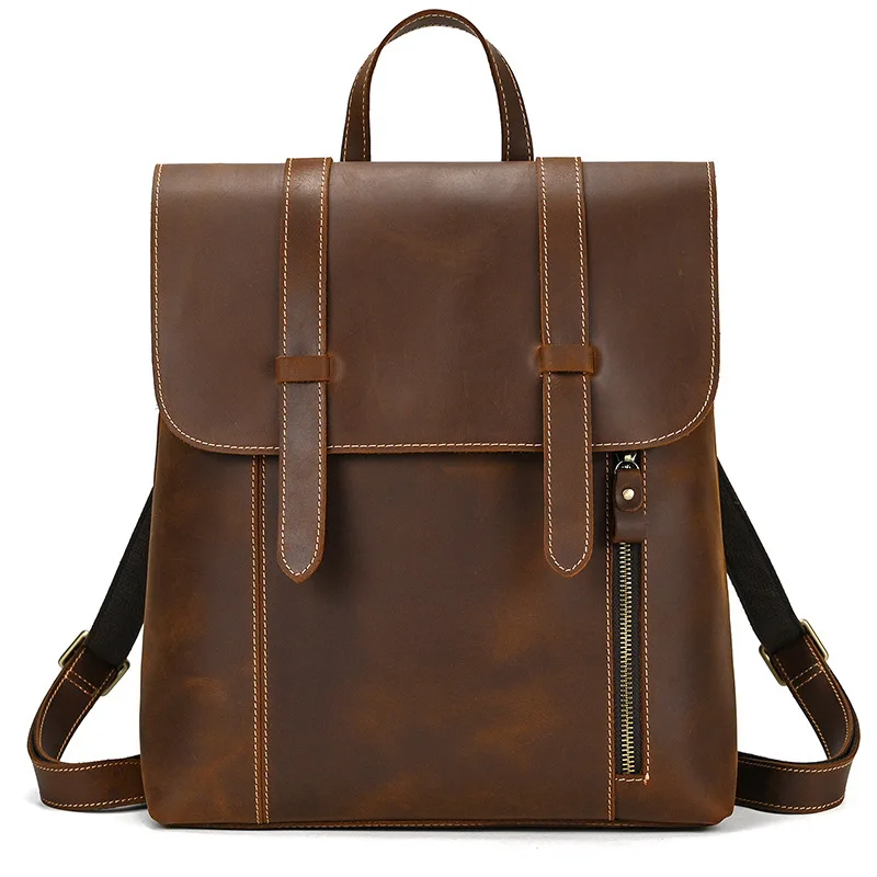 

Women's retro leather backpack Crazy Horse leather light cowhide backpack student schoolbag multi-purpose outdoor leisure bag fa