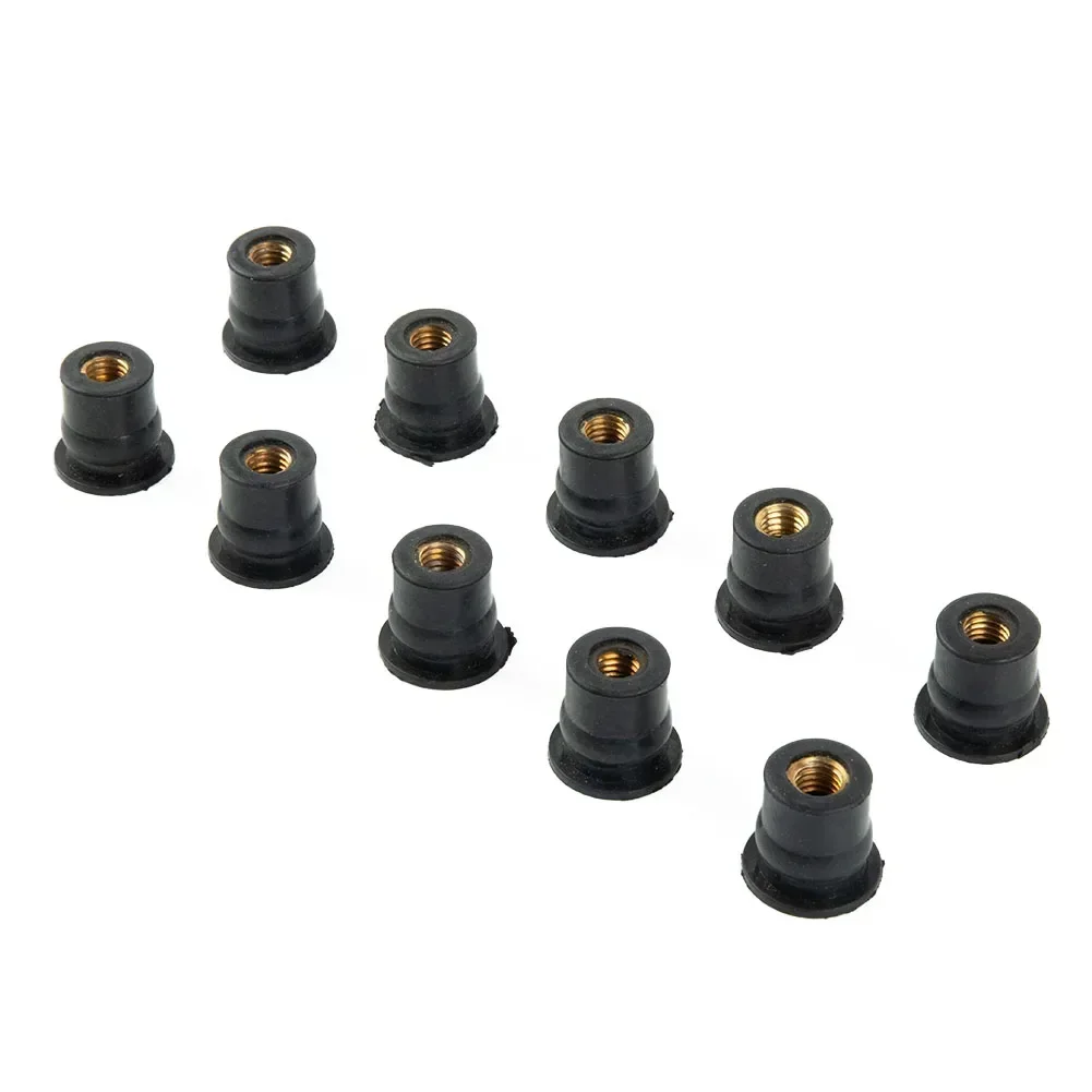 Motorcycle Nut Windshield Nut 10PCS 6mm ATV Black Vibration Damper Well Nuts Bodywork Motorcycle Panel Mounting