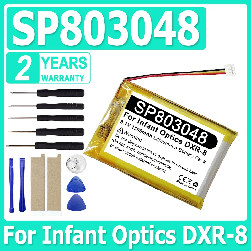 New Replacement Battery For Infant Optics DXR-8,DXR8RLB SP803048 1500mAh 3.7V Li-Polymer Rechargeable Batteria +Tools
