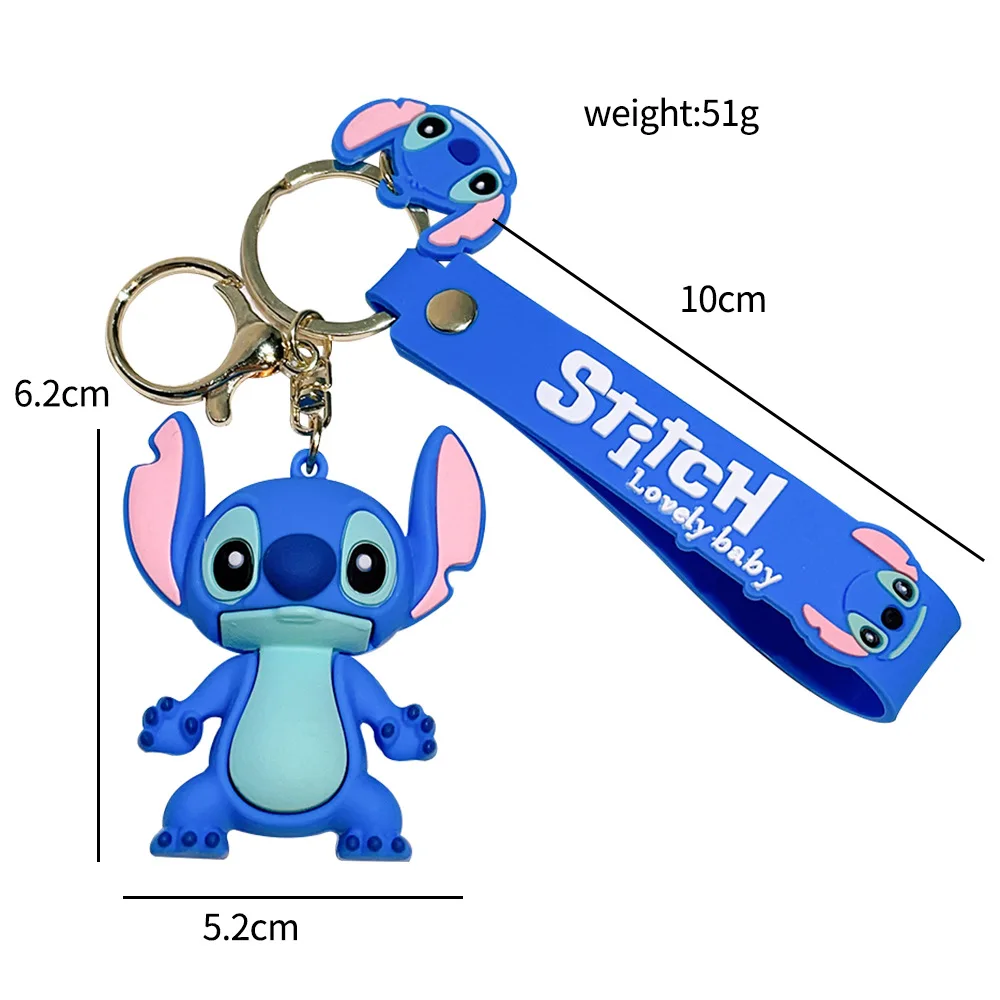 Disney Stitch Toys Brelok do kluczy Anime Figurka Stitch Breloczek do kluczy Sweet Pink Angel Breloki do kluczy Kobiety Brelok do kluczy