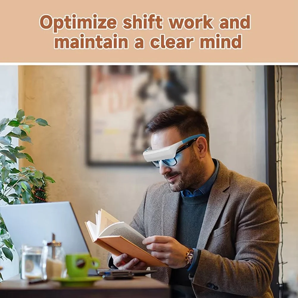 جهاز تدليك ساخن للعين من BAADE لإزالة الوسائد الهوائية، جهاز تدليك للعين بالضغط الساخن، علاج بالضوء الأزرق والأبيض، استرخاء التعب