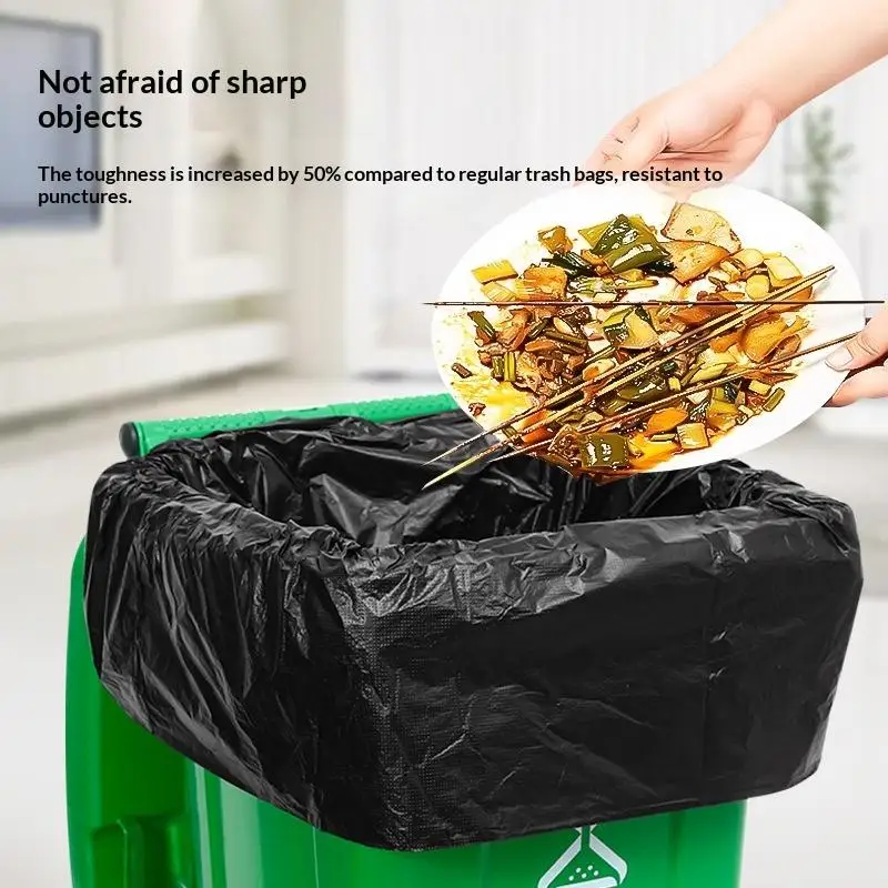 Black Disposable Garbage Bags Large Thickened Leakproof Trash Bags for Household Kitchen Restaurant Outdoor Party Use