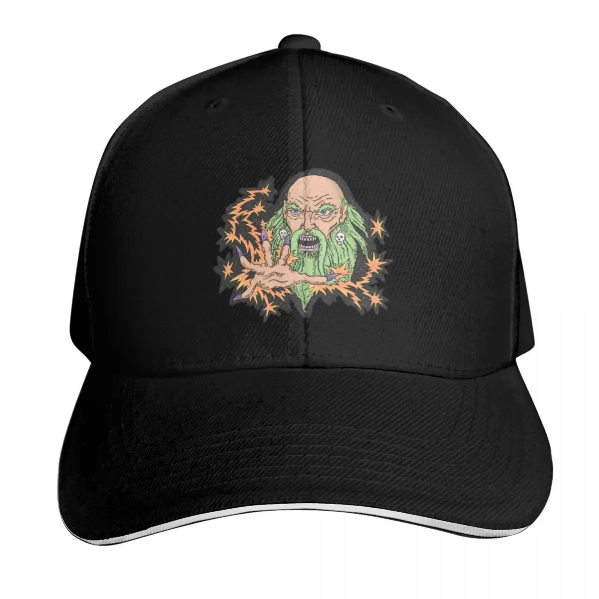 Goth Wizard Celestial Tattoo Design Baseball Cap Casual Daily Wear Quick Dry Performance Cotton Twill Breathable