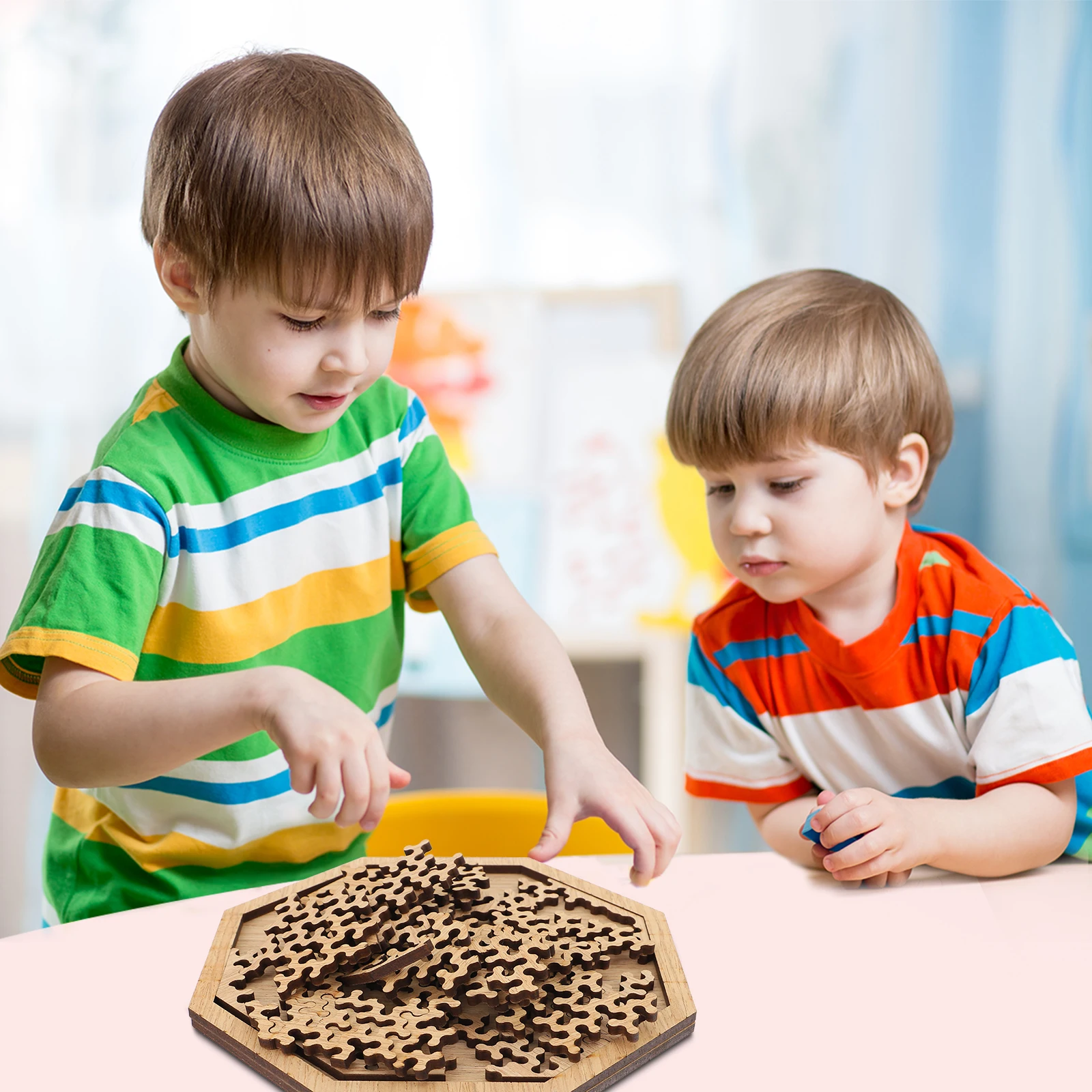 나무 퍼즐 게임 장난감 어려운 장난감 Aldult 퍼즐 성인 갈색 장난감 어린이