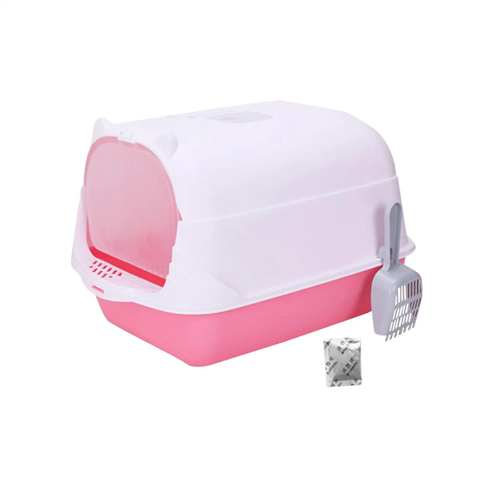 Immagine 4: Lettiera per Gatti con Coperchio, Toilette Portatile per Gattini, Contenitore per Sabbia Completamente Chiuso, Adatto a Tutti i Tipi di Lettiera