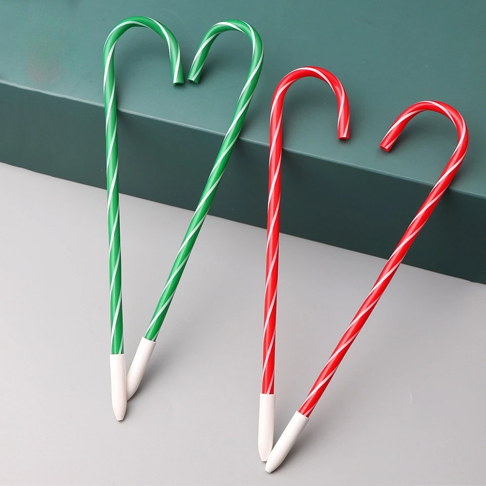 

50pcs Cute Merry Christmas Gifts Candy Cane Ballpoint Pens Cute Stationery Promotional Giftd Kids Prizes Wholesale School Supply