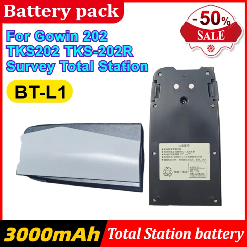 

7.4V 3000mAh BT-L1 Li-ion Battery for Gowin 202 TKS202 TKS-202R Survey Total Station BTL1 Battery