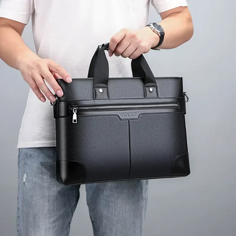 document-organizer-shoulder-bag-men's-pu-leather-briefcase-waterproof-anti-theft-laptop-bag-for-business-office-and-travel
