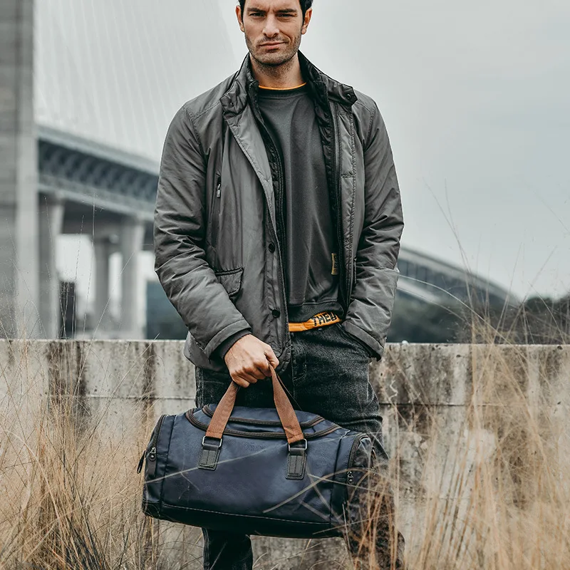 Luxo PU Couro Travel Bag Outdoor Mulheres Duffle Sacos Homens À Prova D' Água Ginásio Para Weekend Dropshipping