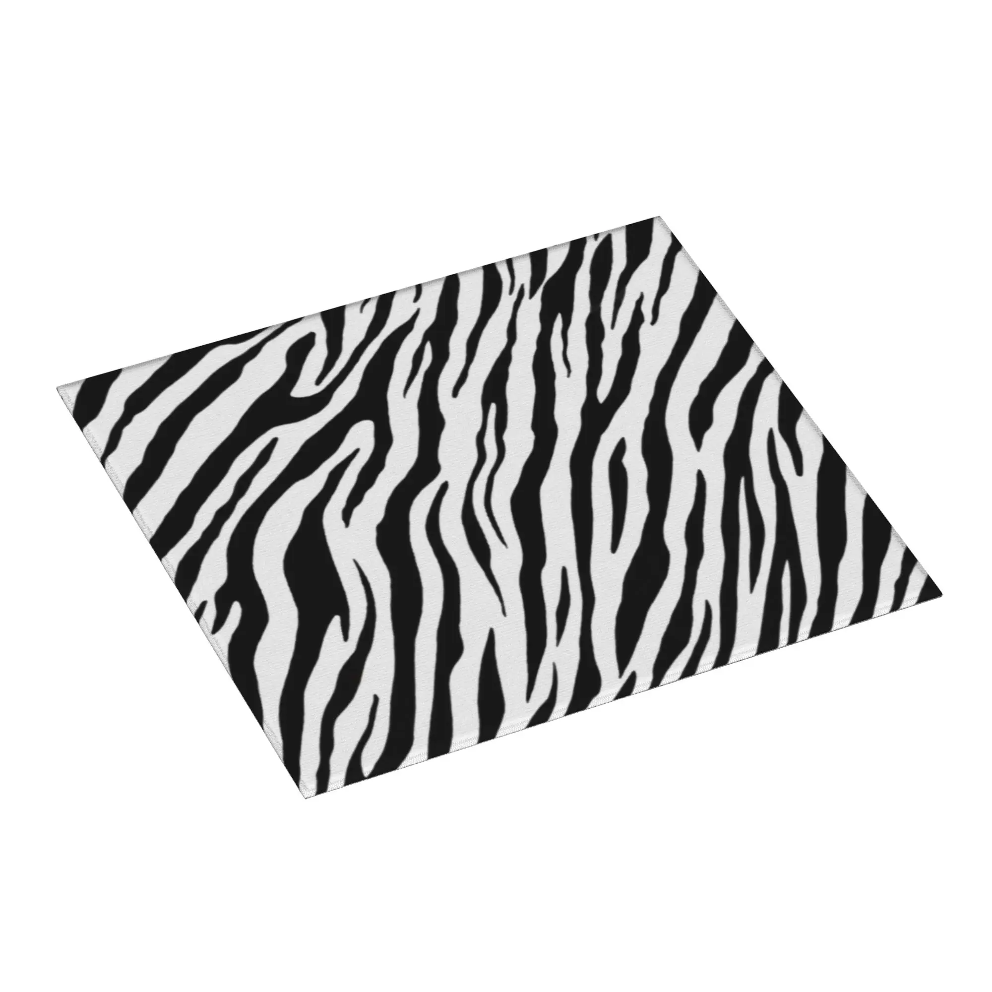 Zebra Stripes Pattern Black White Animal Print Non Slip Kitchen Counter Protector Mat Barware Tableware Drying Mat For Kitchen