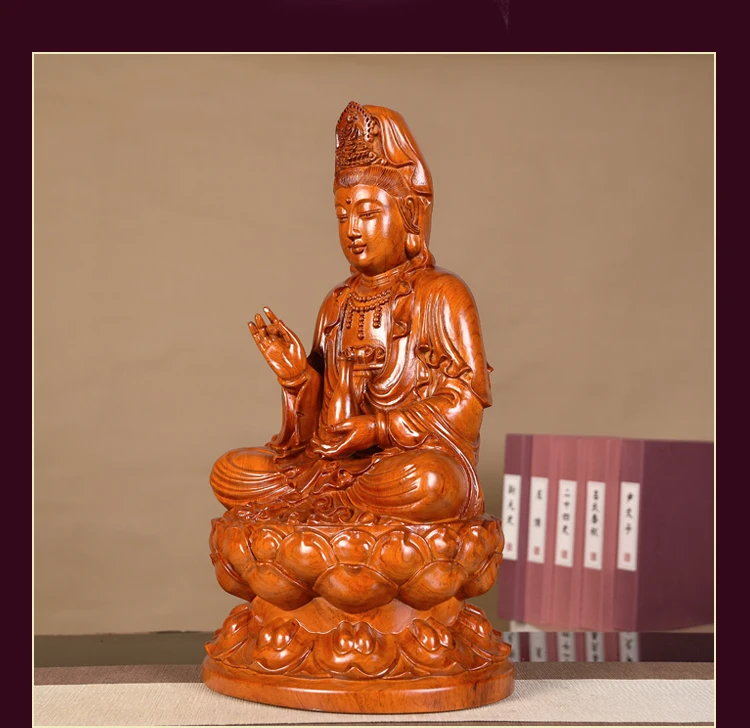 30CM large Southeast Asia Efficacious protection worship Rosewood wooden Guan yin PUSA Buddha HOME Shop shrine FENG SHUI statue