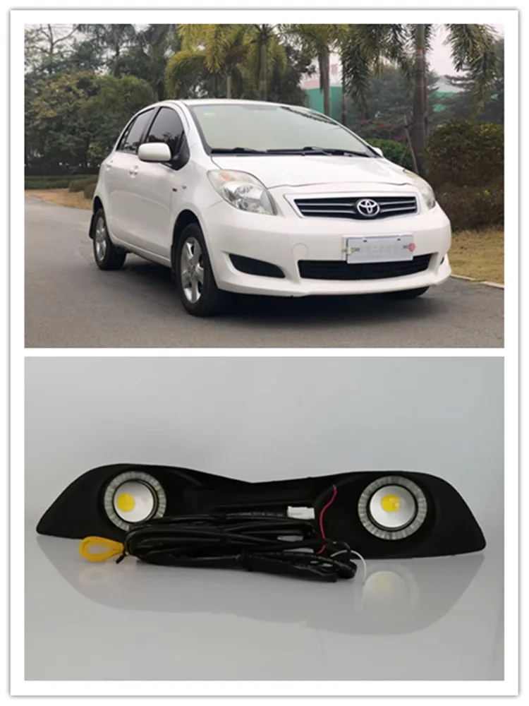 

LED Fog Light Assembly For Toyota Yairs 2011 2012 2013 Front Bumper Fog lamp Replacement Angel Eye Daylight Accessories Kits