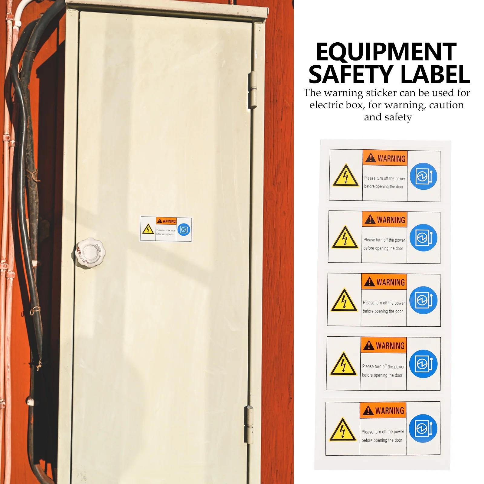 

5Pcs Caution Sticker for Electric Box Door Safety Warning Sign Decal Machine Equipment Use High Quality Material