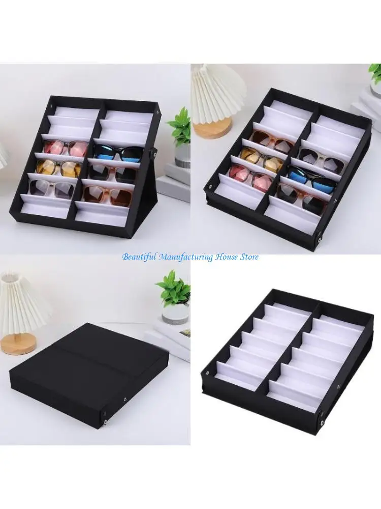 

E56A Velvets Lined Eyewears Box Compacts Eyewears Organizers Space Saving Glasses Box