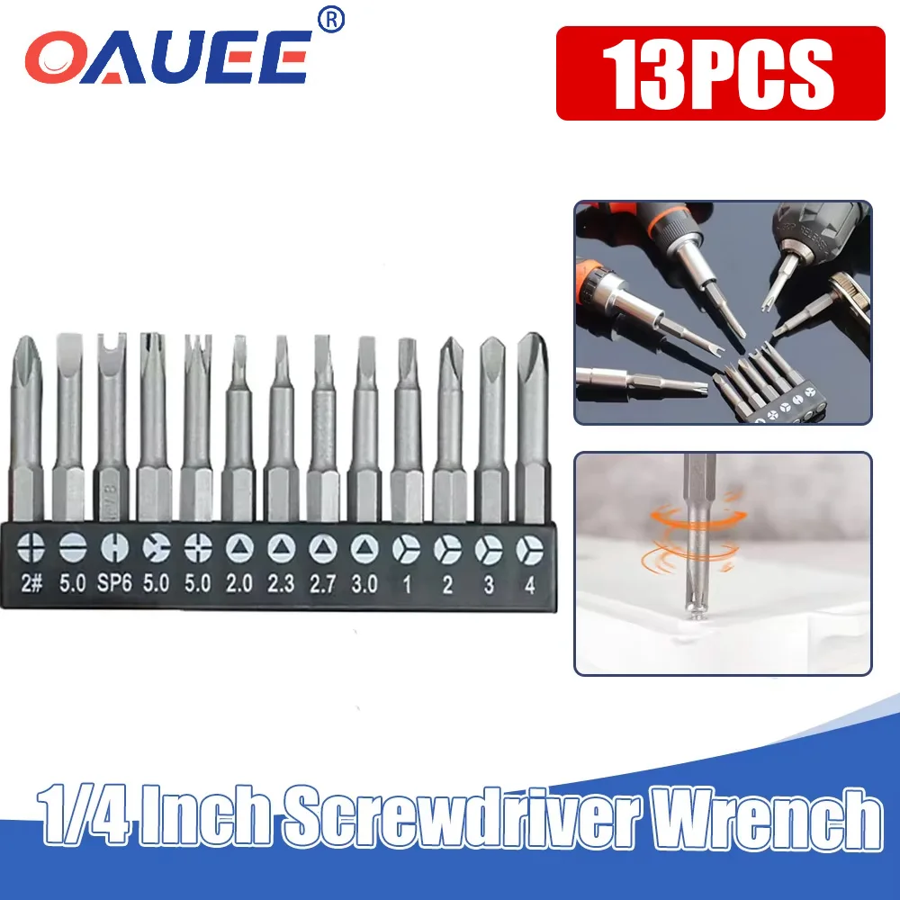 Special-shaped Screwdriver Set 50mm UY L-shaped Triangle Inner Cross Three Points Screwdriver 13Pcs Drill Bit Electric Tool