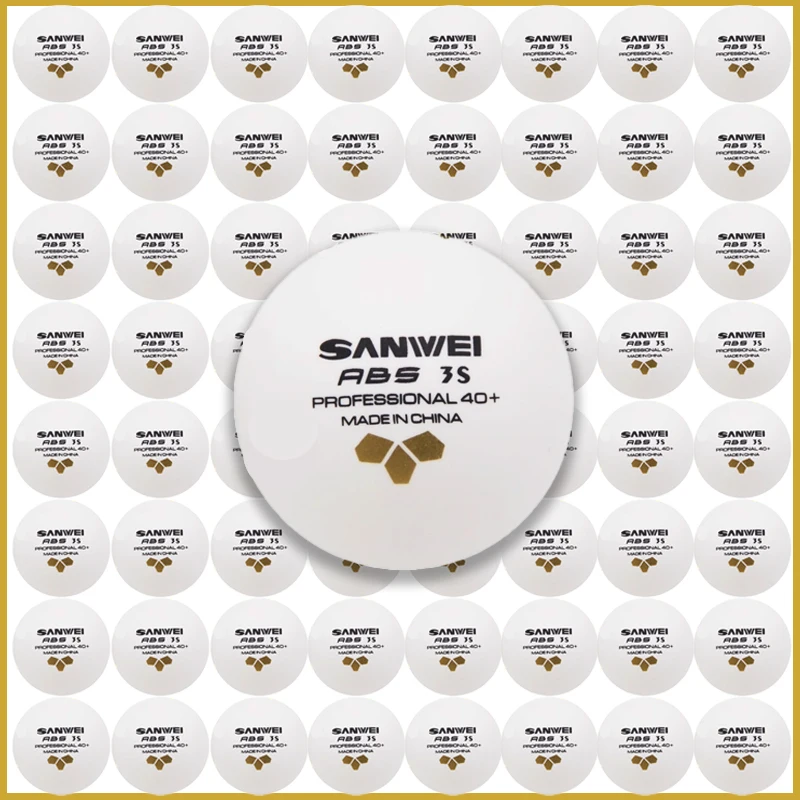 SANWEI 3 Star 40+ Table Tennis Balls ABS New Material Seamed Ping Pong Balls Professional 50/100PCS Ping Pong Ball Club Training