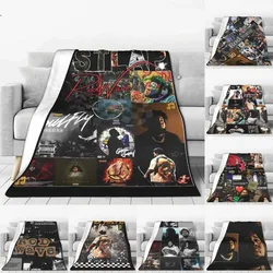 Rod Wave Hip Hop Rapper Blanket Cover Singer Last Lap Album Flannel Throw Blanket Portable Lightweight Multi-function Thin Quilt