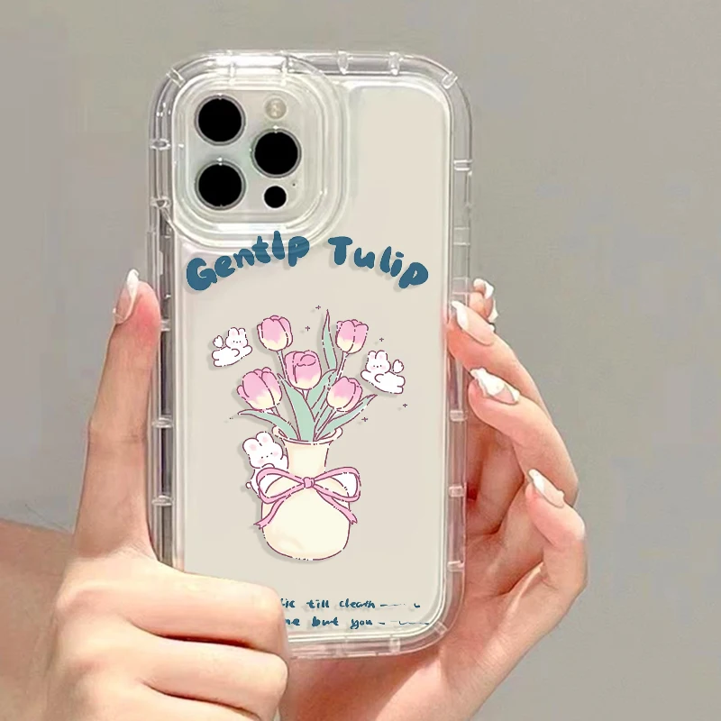 

Nice Tulip Phone Cases For iPhone 14 Case iPhone 14 15 Pro Max 11 13 12 14 XR Xs Max 6 7 8 Plus SE Silicone Cover Soft Funda