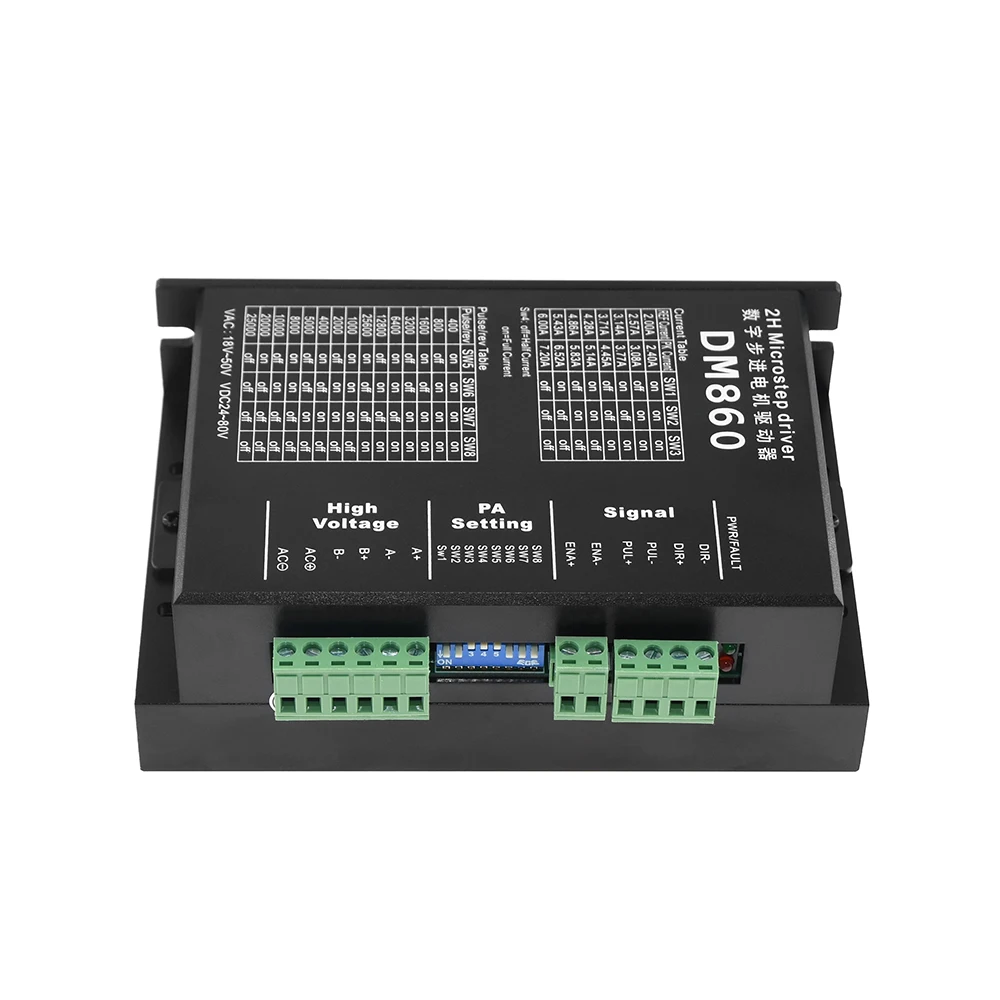 NEMA17/23/34 Stepper Motor Driver Controller DM860/DM860H High Current 7.2A Suitable For 42 57 86 Stepper Motor 0.9°/1.8°