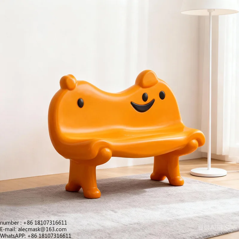 

Creative fun cartoon outdoor bench fun child-friendly garden park decorative furniture novelty art public seat fiberglass