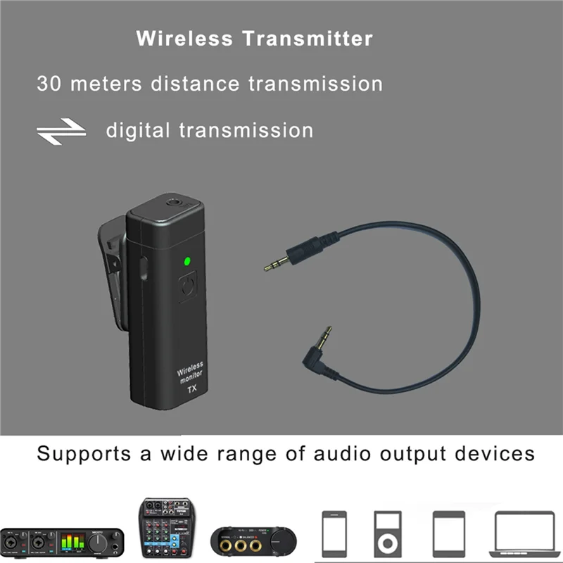 2X UHF Wireless In-Ear Monitor System Professionelle Digitale Sound Bühne Broadcast Soundkarte Outdoor Sender Empfänger-Y47A