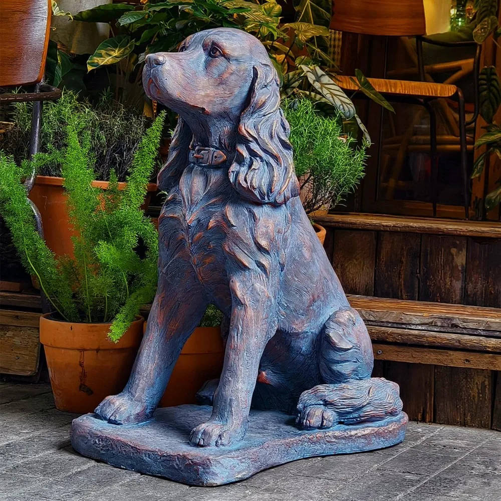 

Dog Statue Outdoor Outdoor Statues MGO Sitting Cocker Spaniel Statue for Home Decor Patio Backyard Yard Lawn Large Garden