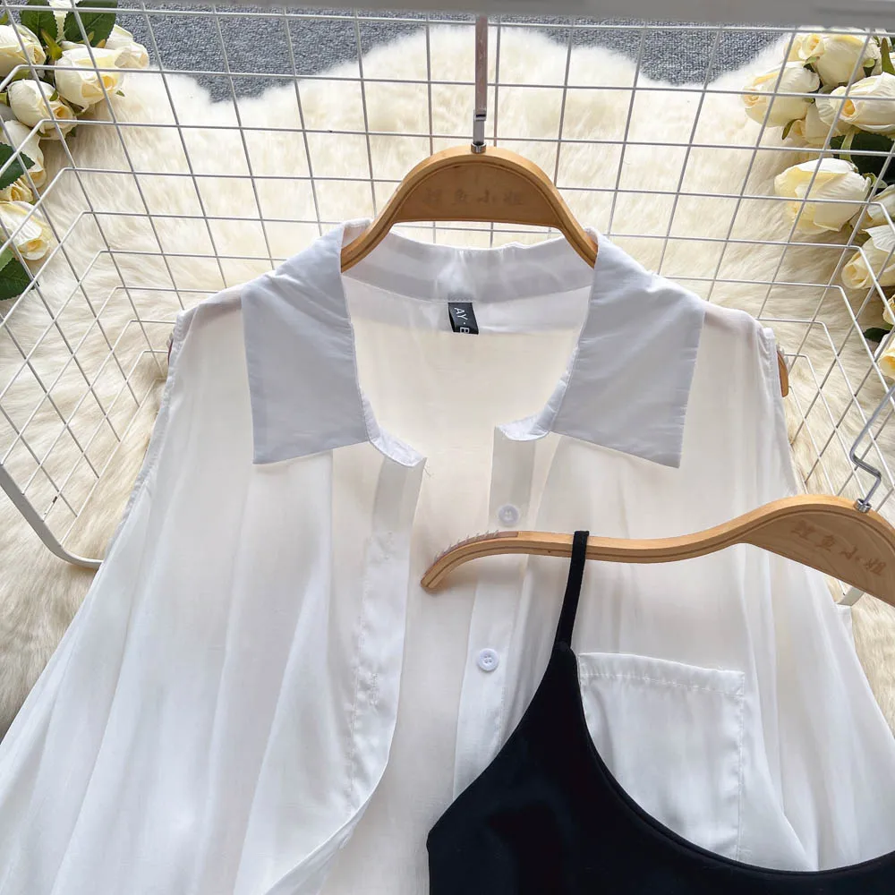 2026 moda feminina duas peças conjuntos lanterna manga blusa camisa topo + novo bodycon cintura fina ruched cinta de espaguete vestido novo