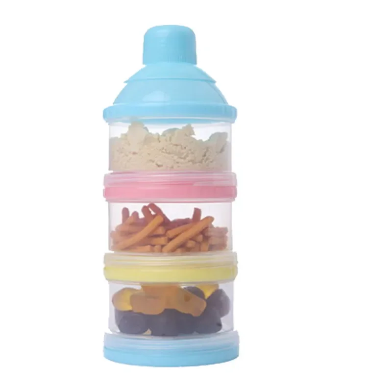 Baby 3 Layer Color Milk Powder Box Independent Layered Portable Rotating Snack Container Kids Product Children Food Storage Grid