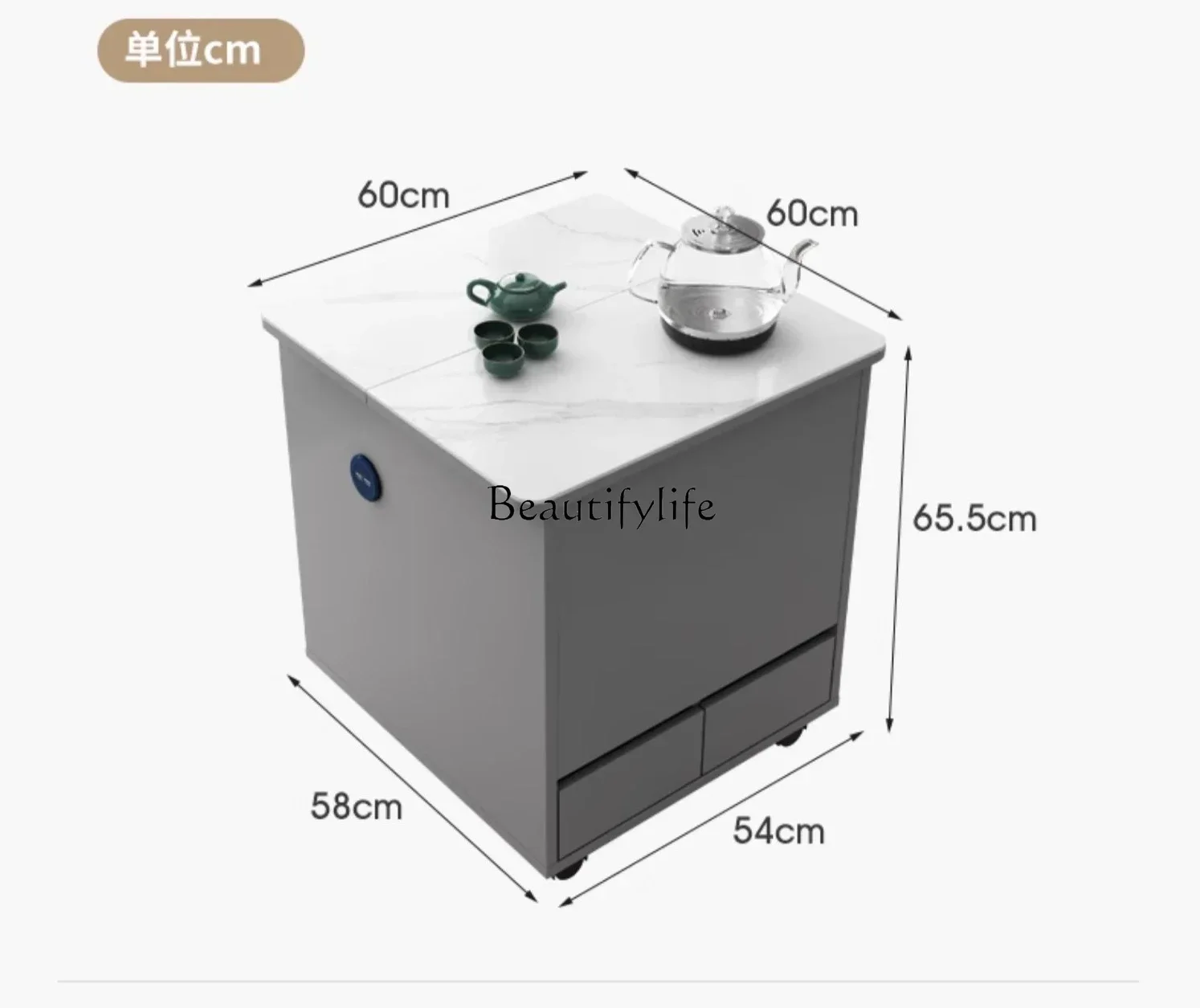 ld 38 Mobile living room household rock slab tea table tea set integrated modern simple balcony tea cart