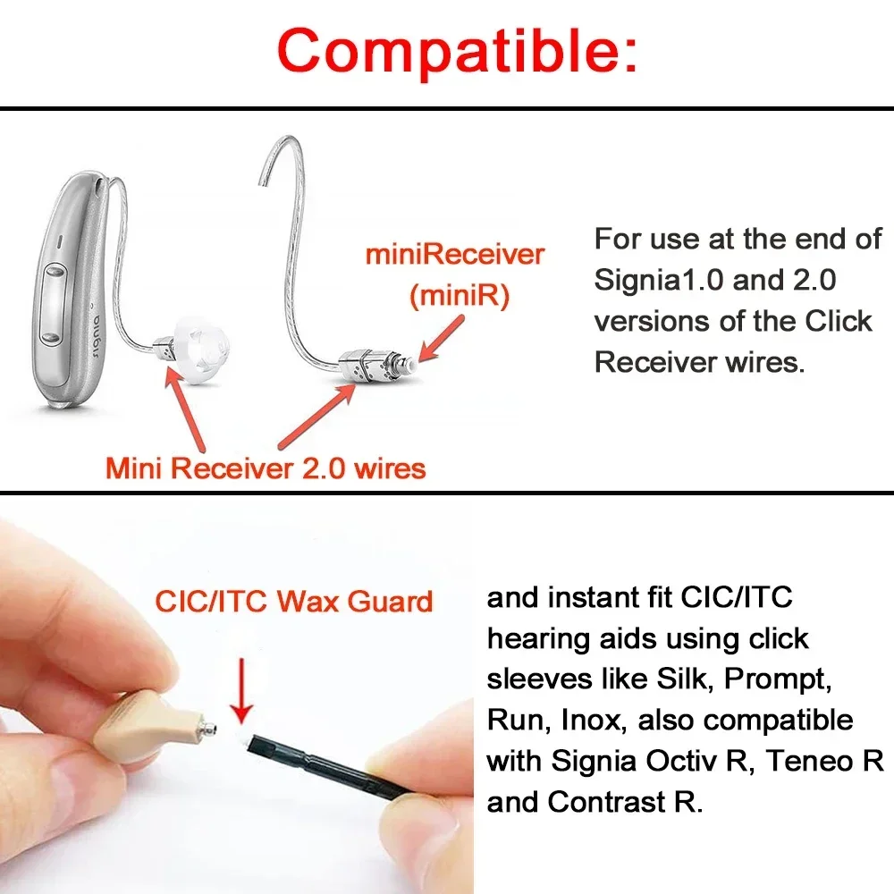

Фильтры для защиты от воска Signia/Rexton/Vibe | Мини-приемник Cerumen Protection с инструментом для чистки, замена для приемников слуховых аппаратов 2-го поколения