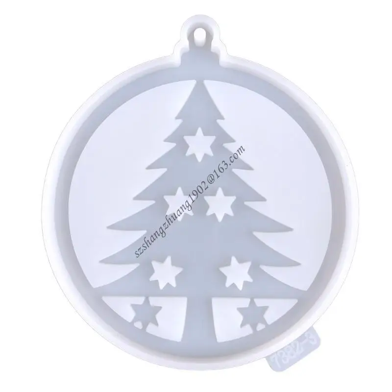 

Q6RB Silicone Resin Keychain Mold Xmas Round for Key Chain Mold Epoxy Resin Casting M