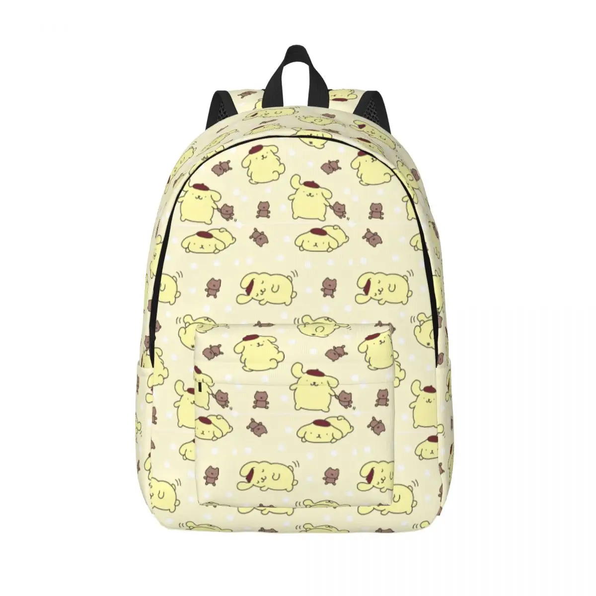 MINISO Cute Pom Pom Purin Backpack Camping Backpacks Student Unisex Custom Breathable School Bags Aesthetic Rucksack